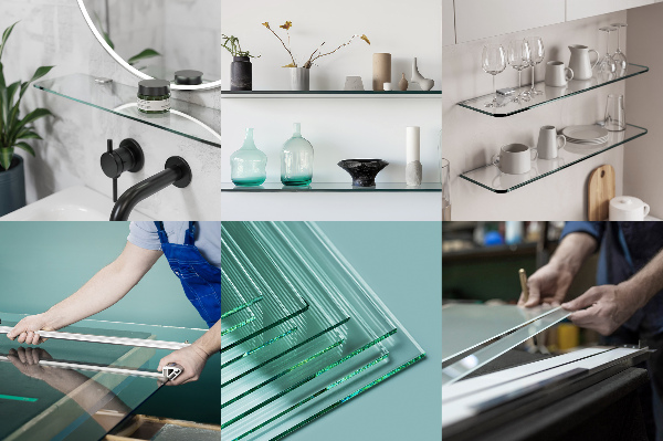 Glasablage für Badezimmer 90x13 cm