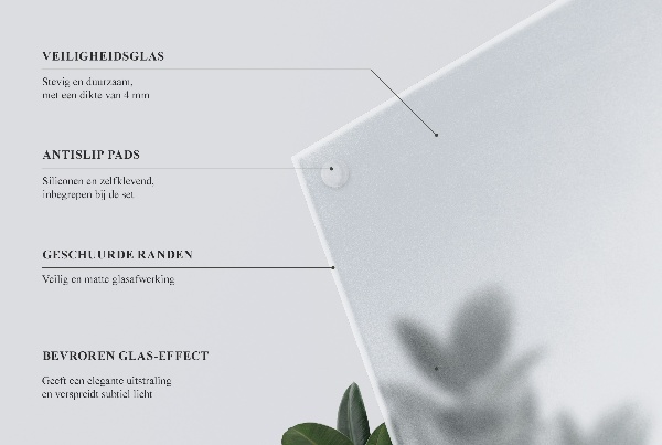 Quadratische transluzente Glastischplatte