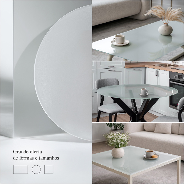 Quadratische transluzente Glastischplatte