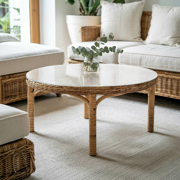 Runde glasplatte für tisch Reinweiß