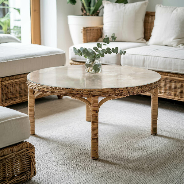 Runde glasplatte für tisch Marmor-Grafikkomposition