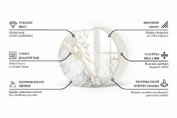 Runde glasplatte für tisch Kratzer auf der Betonoberfläche