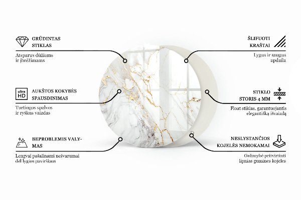 Runde glasplatte für tisch Kratzer auf der Betonoberfläche