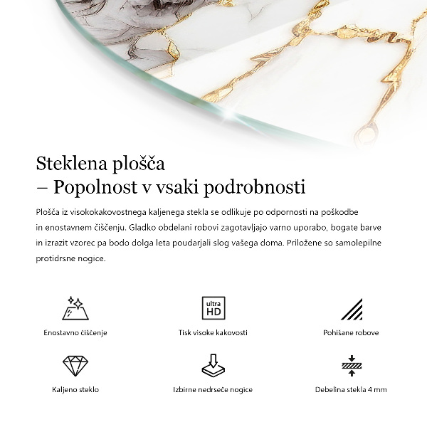 Runde glasplatte für tisch Kratzer auf der Betonoberfläche