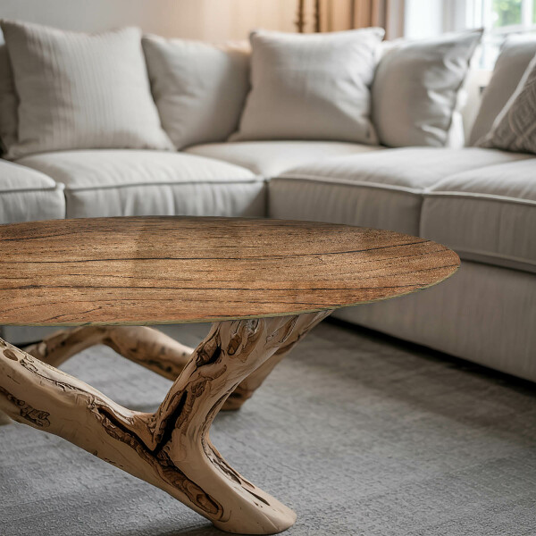 Runde glasplatte für tisch Stilvolles Waldmotiv