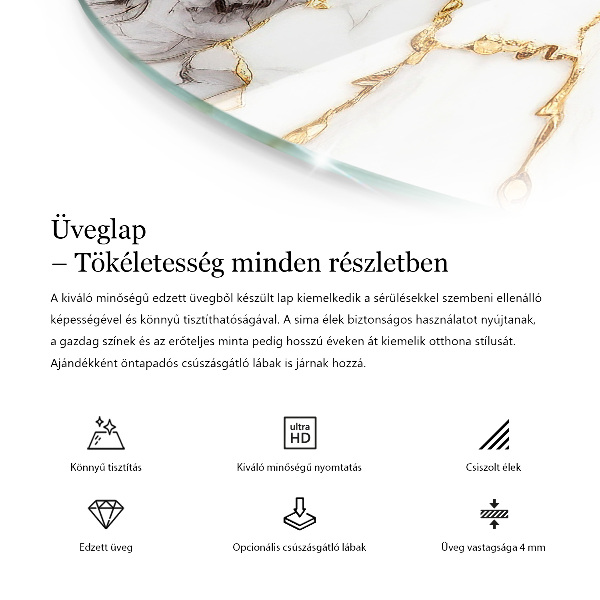 Runde glasplatte für tisch Stilvolles Waldmotiv