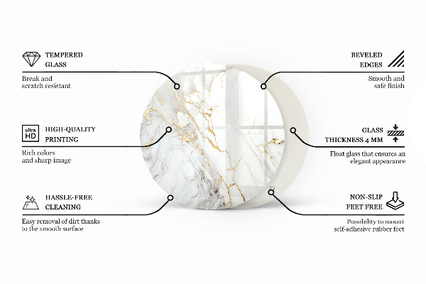 Runde glasplatte für tisch Stilvolles Waldmotiv