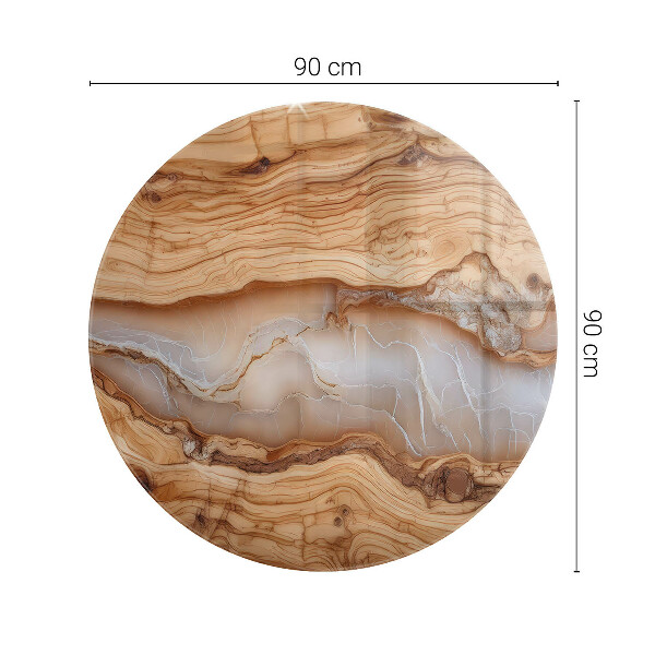 Runde glasplatte für tisch Holz im Einklang mit Harz