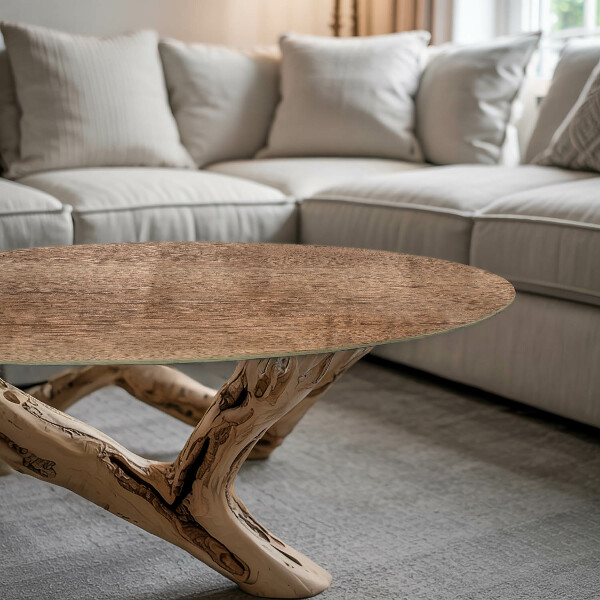 Runde glasplatte für tisch Der Charme von Naturholz