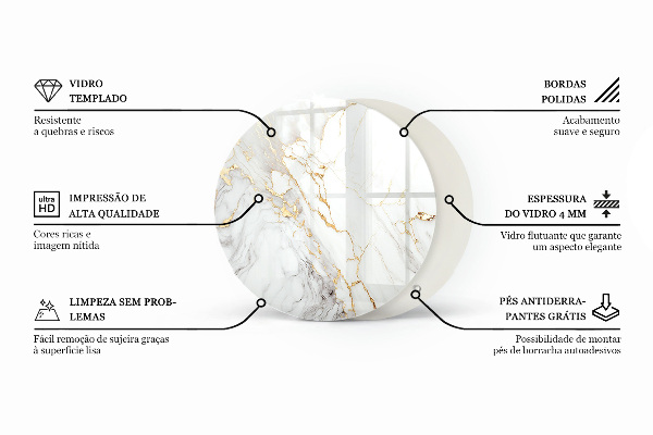 Runde glasplatte für tisch Ökologische Holzstruktur