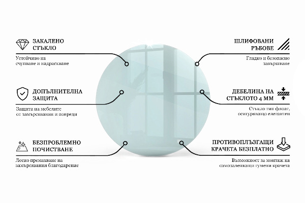 Runde tischplatte transparent