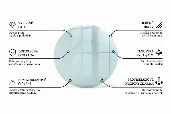 Runde tischplatte transparent