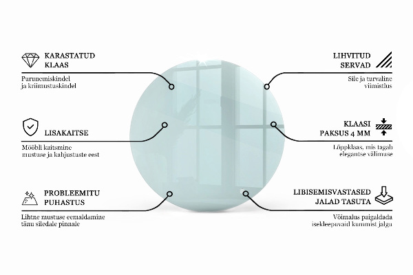 Runde tischplatte transparent