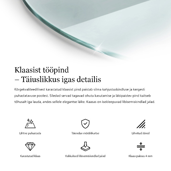 Runde tischplatte transparent