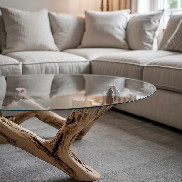 Runde tischplatte transparent