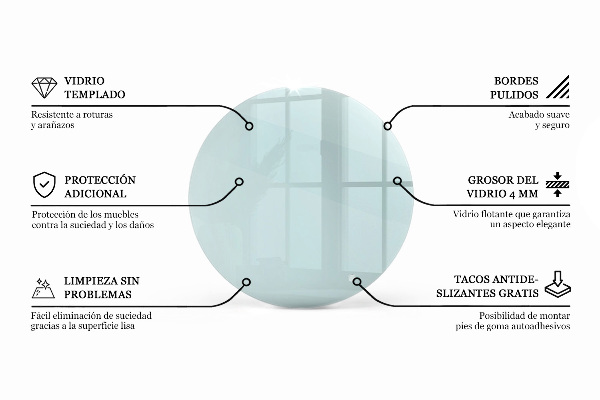 Runde tischplatte transparent