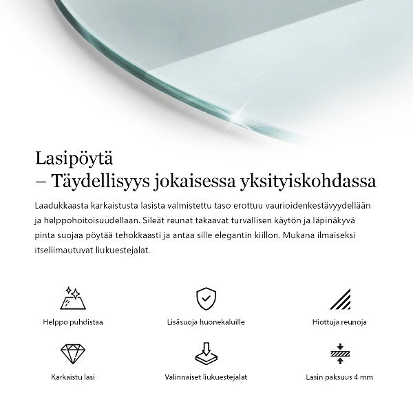 Runde tischplatte transparent