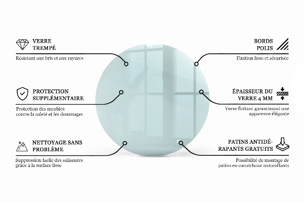 Runde tischplatte transparent