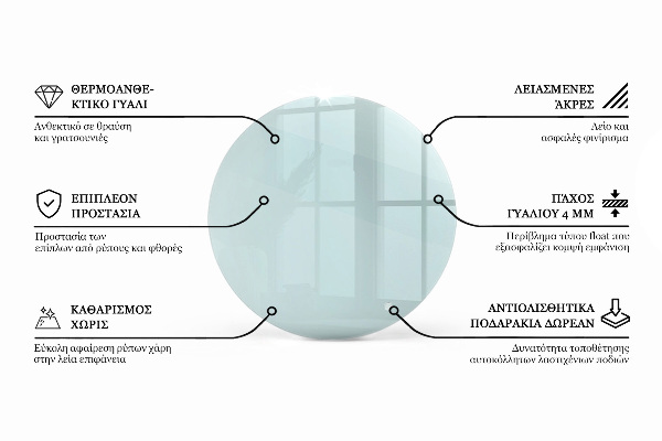 Runde tischplatte transparent