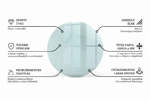 Runde tischplatte transparent