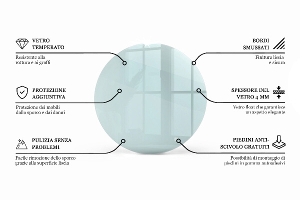 Runde tischplatte transparent