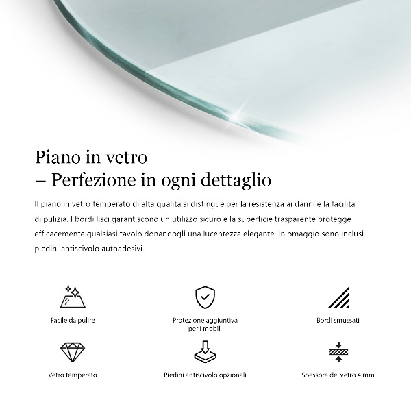 Runde tischplatte transparent