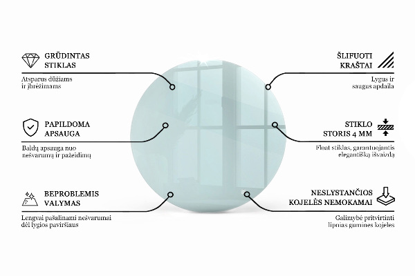 Runde tischplatte transparent
