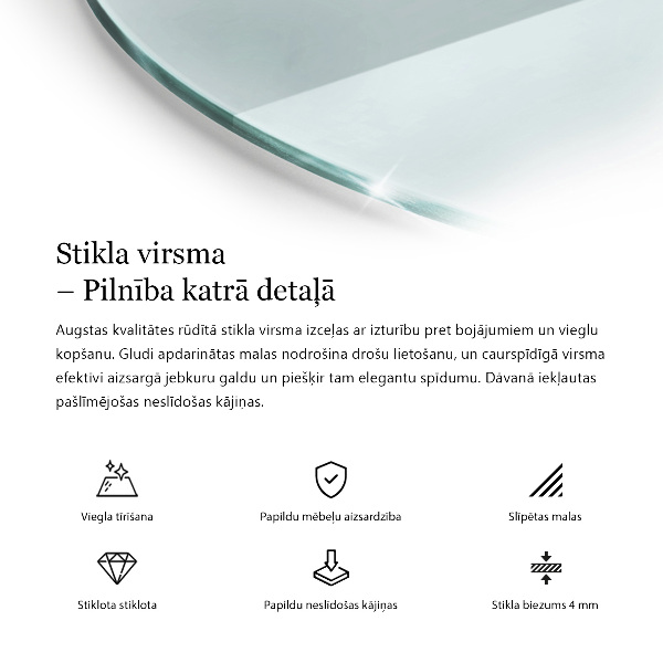 Runde tischplatte transparent