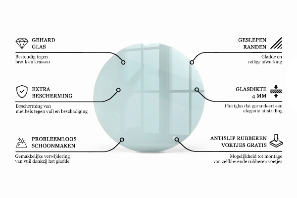 Runde tischplatte transparent