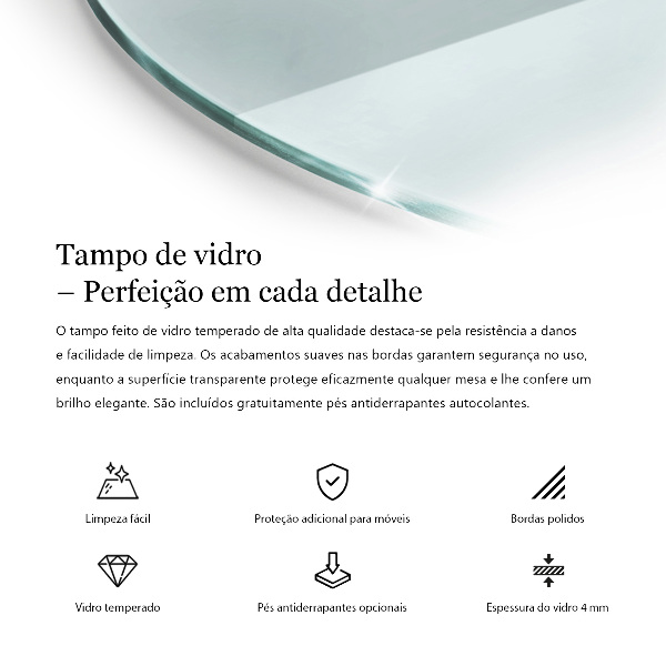 Runde tischplatte transparent