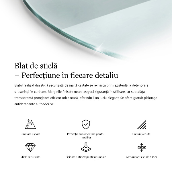 Runde tischplatte transparent