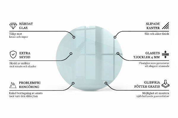 Runde tischplatte transparent
