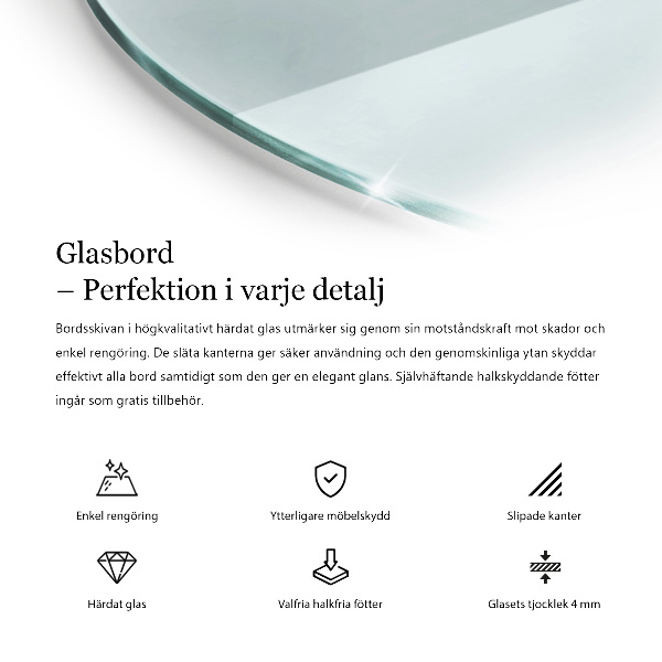 Runde tischplatte transparent