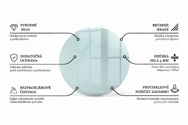 Runde tischplatte transparent