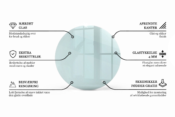 Runde tischplatte transparent