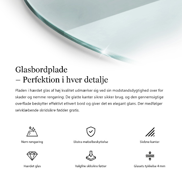 Runde tischplatte transparent