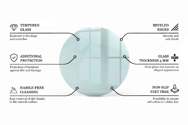 Runde tischplatte transparent
