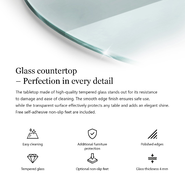 Runde tischplatte transparent