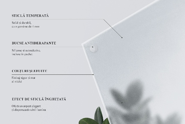 Rechteckige transluzente Glas-Tischplatte