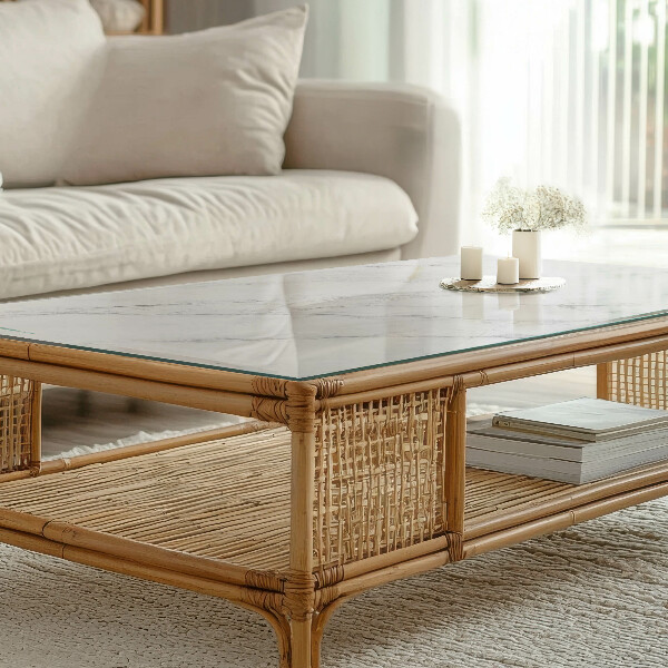 Rechteckige tischplatte glas Muster, das Marmor imitiert