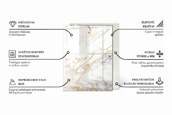 Rechteckige tischplatte glas Muster, das Marmor imitiert