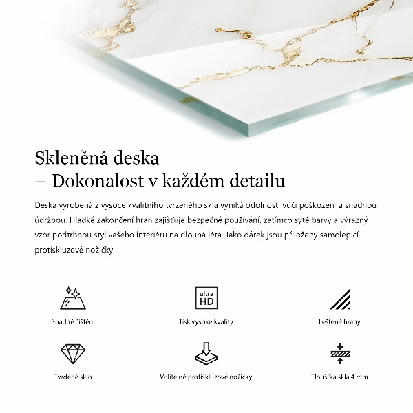 Rechteckige tischplatte glas Marmor-Grafikkomposition