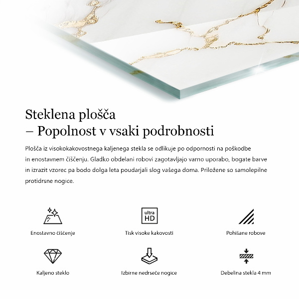 Rechteckige tischplatte glas Marmor-Grafikkomposition