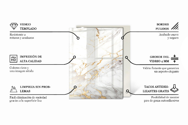 Rechteckige tischplatte glas Dekorative Mosaike mit Details