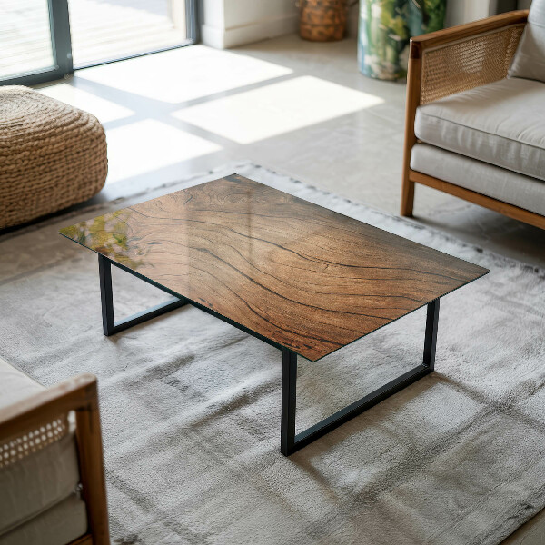 Rechteckige tischplatte glas Stilvolles Waldmotiv