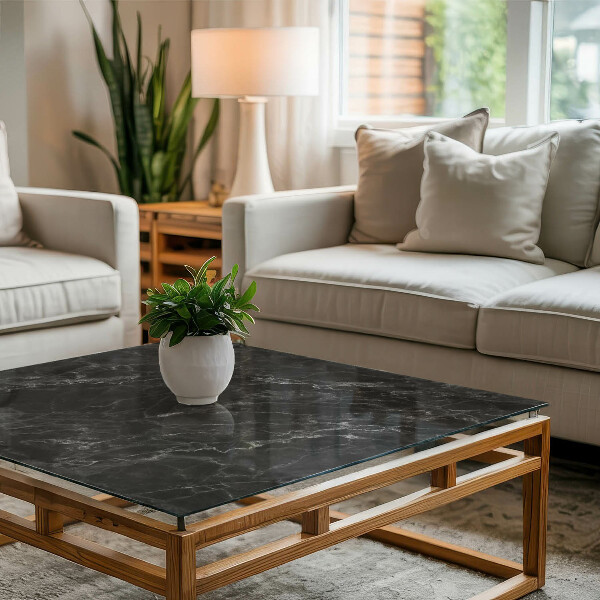 Rechteckige tischplatte glas Marmor mit feinen Adern