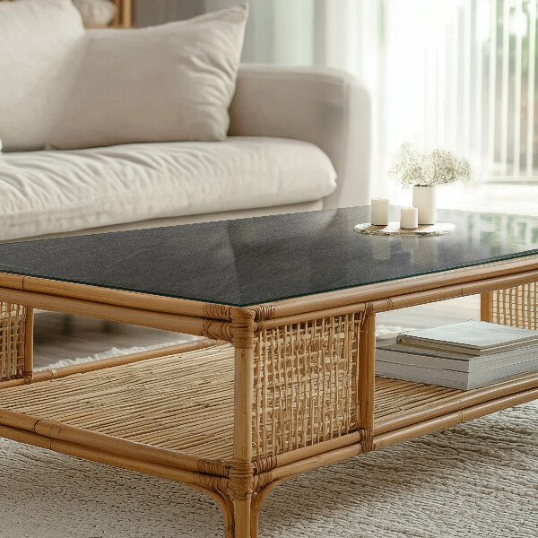 Rechteckige tischplatte glas Steintexturmotiv