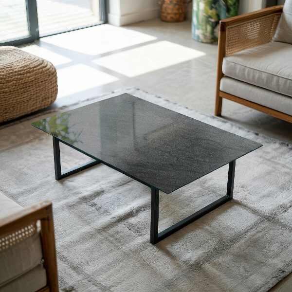 Rechteckige tischplatte glas Steintexturmotiv