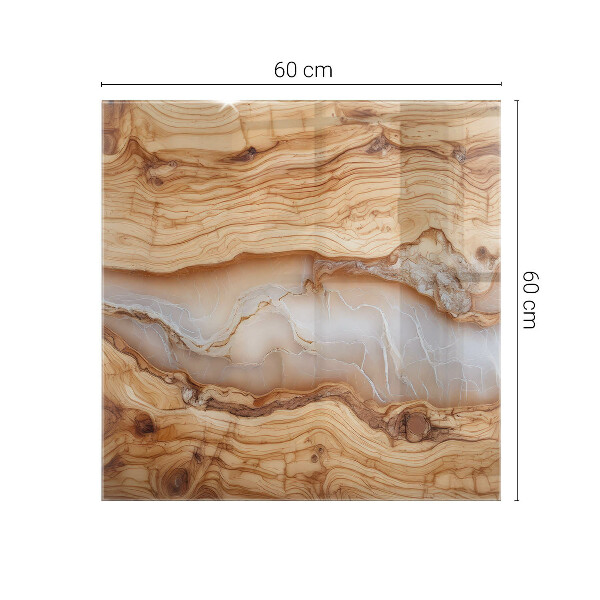 Rechteckige tischplatte glas Holz im Einklang mit Harz