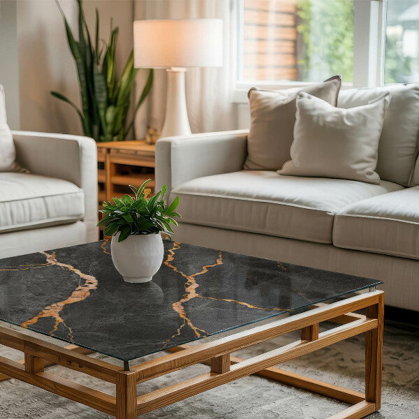 Rechteckige tischplatte glas Marmoradern im Design